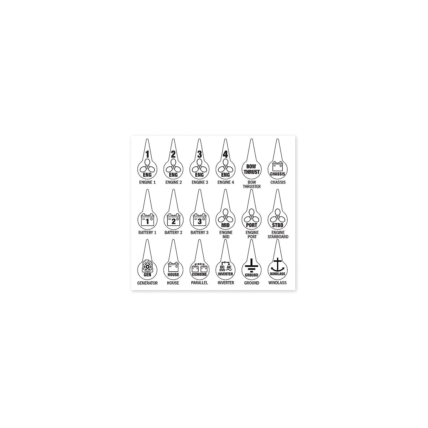 Blue Sea 7902 Battery Switch Icon Label Kit limited stock